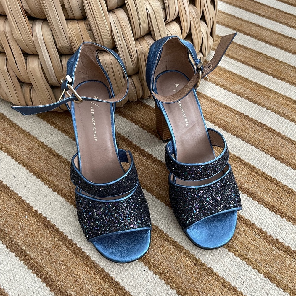 Anthropologie glitter heels
